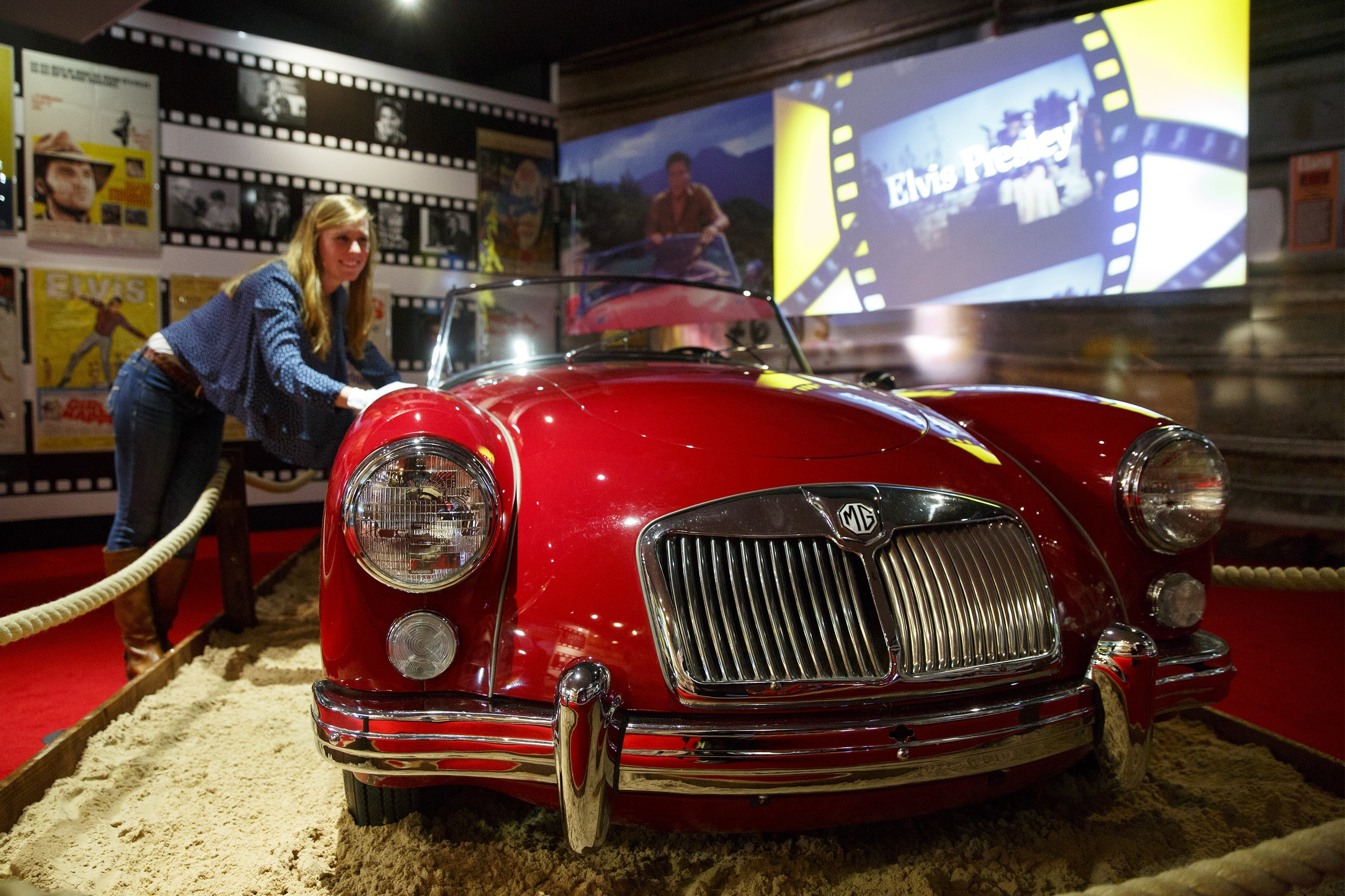 LONDON, UNITED KINGDOM - DECEMBER 11: An MG sports car, driven and owned by Elvis Presley is displayed during a press call at the