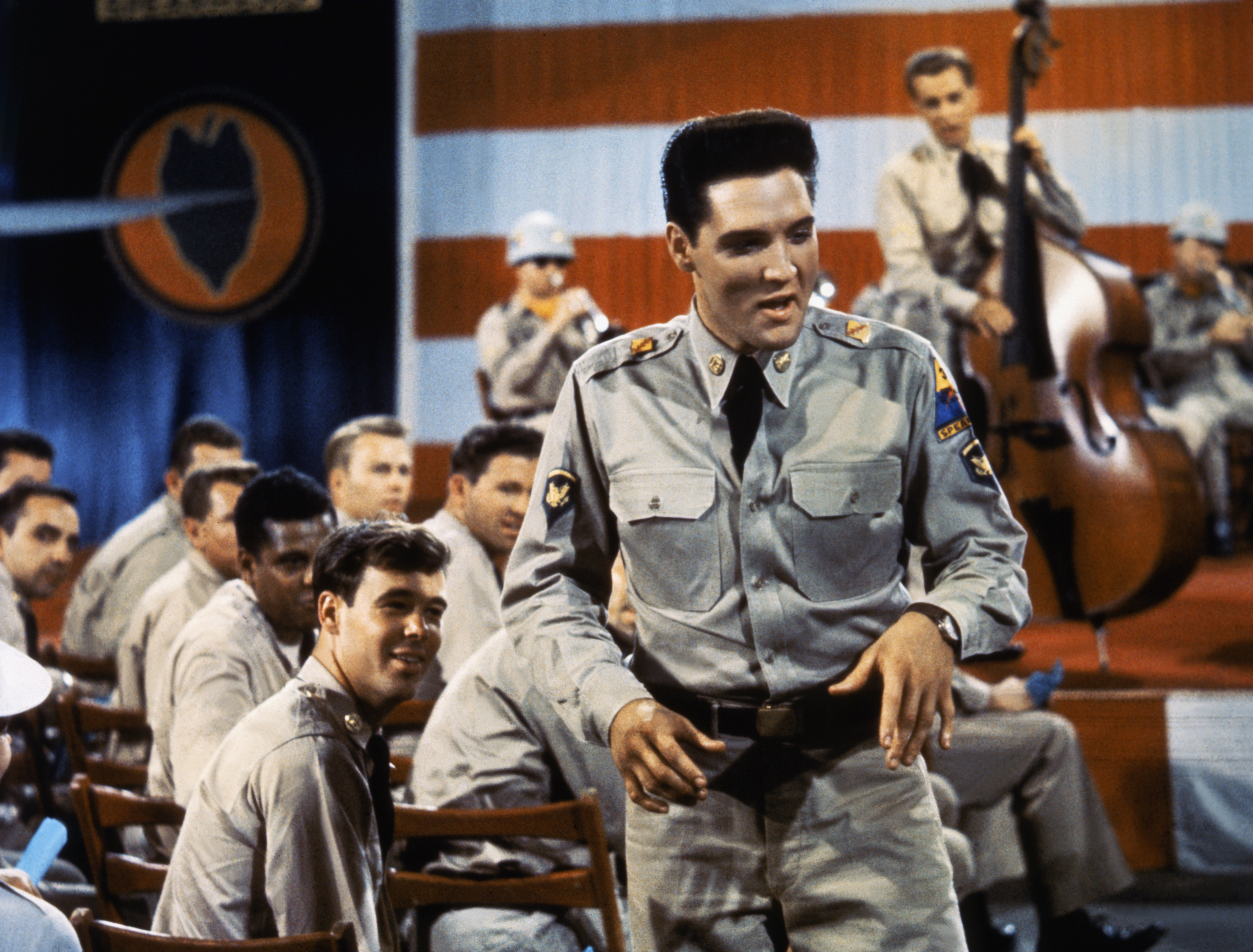 Elvis Presley singing in G.I. Blues (Photo by Sunset Boulevard/Corbis via Getty Images)