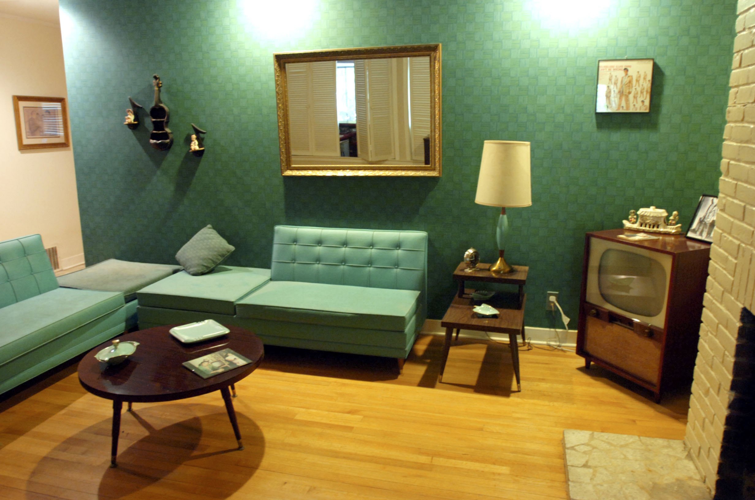MEMPHIS, TN - APRIL 12:  The living room of Elvis Presley