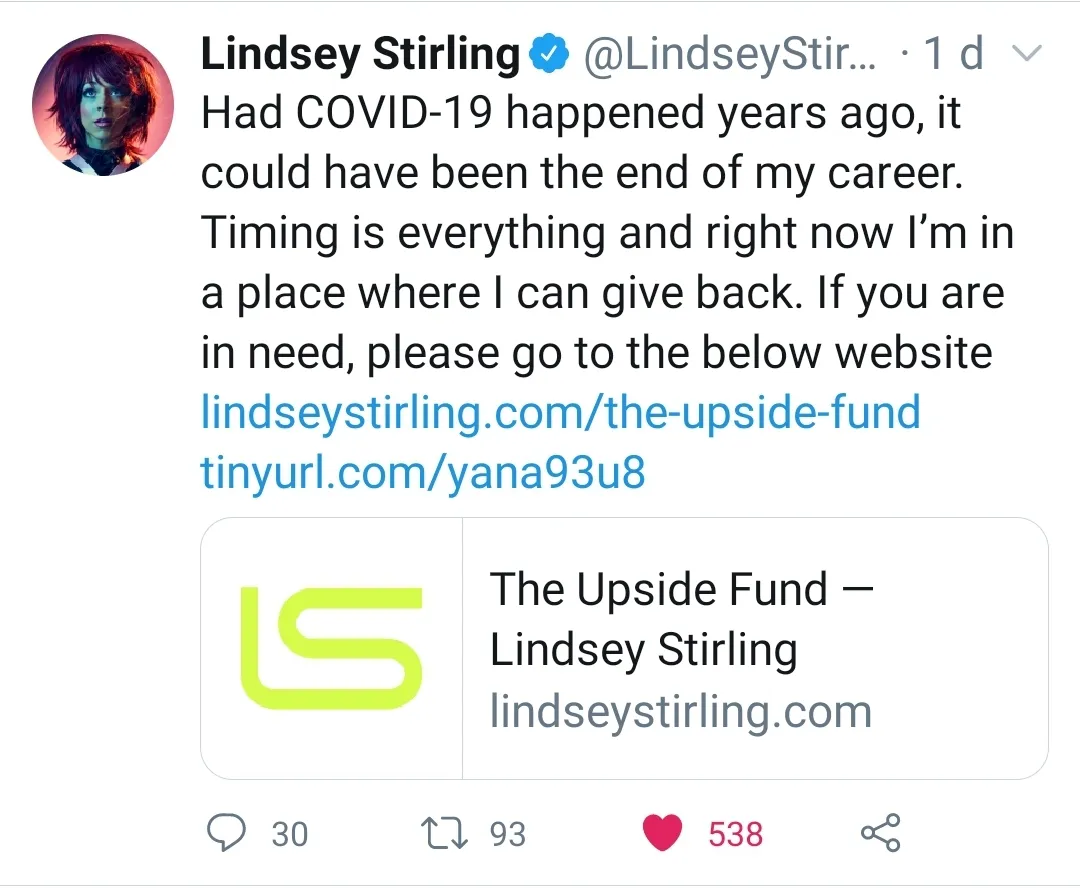 Lindsey Stirling is good stock.