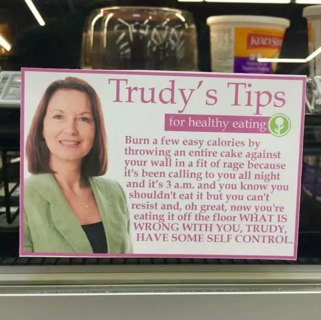 Weight loss tips'¦ Thanks Trudy.