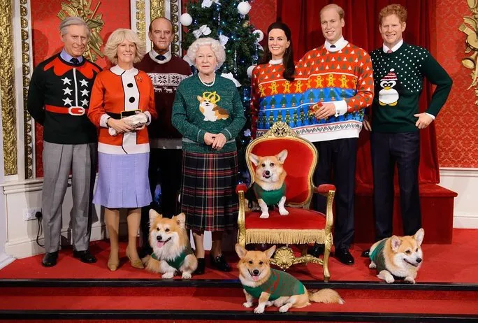 The Royal Family in their Ugly Christmas sweaters