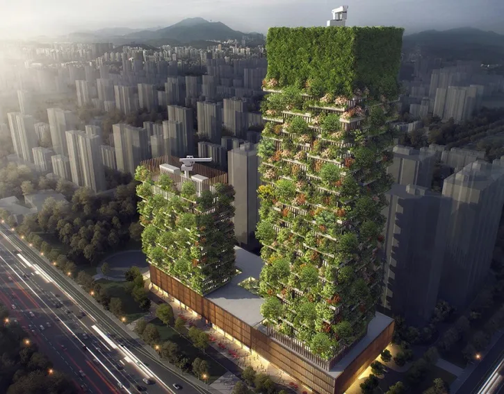 Asia's First Vertical Forest Is Being Built In China Which Will Produce 132lbs of Oxygen every day....