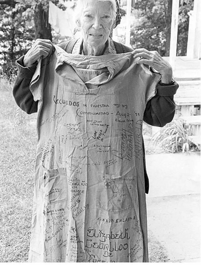 Dorothy Day with her jail garb.
