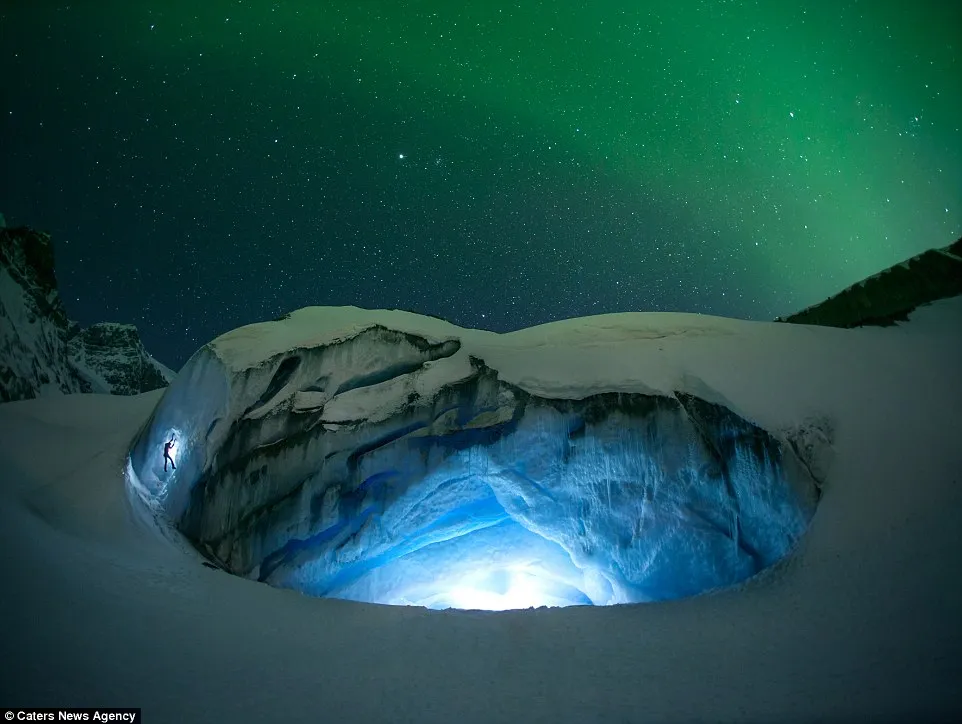 Glacier Ice Cave + Northern Lights = Amazeballs