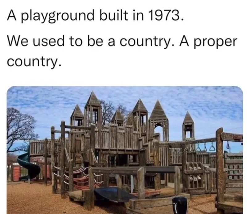 an olden wooden playground
