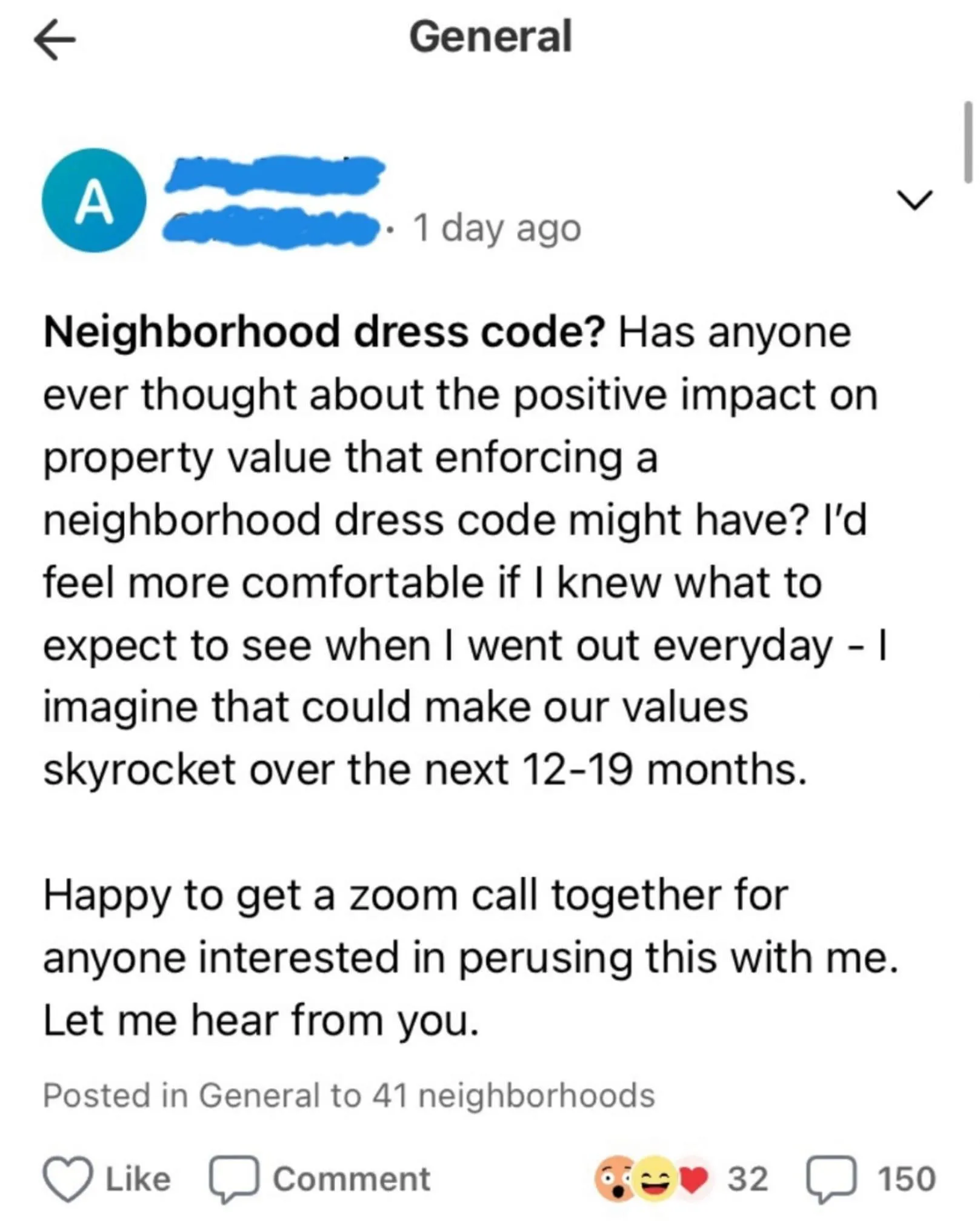 text from someone asking for a neighborhood dress code