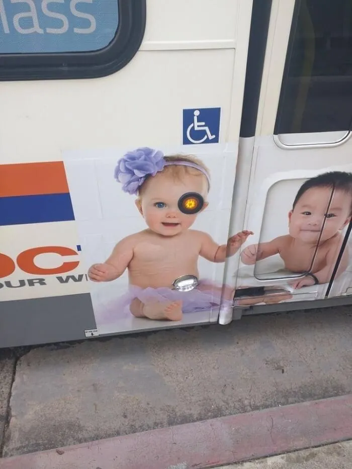 image of a baby with a robotic eye