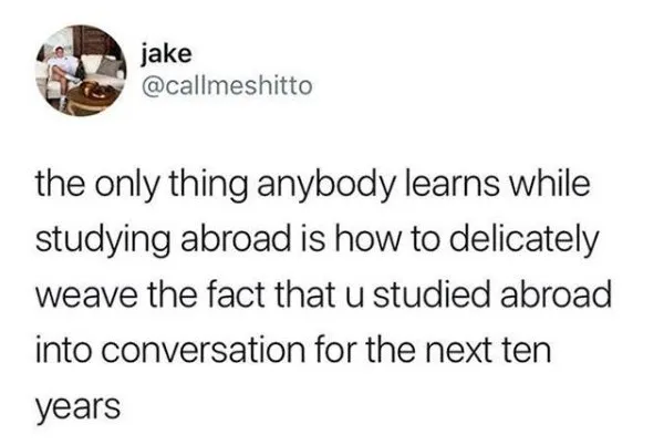tweet about studying abroad