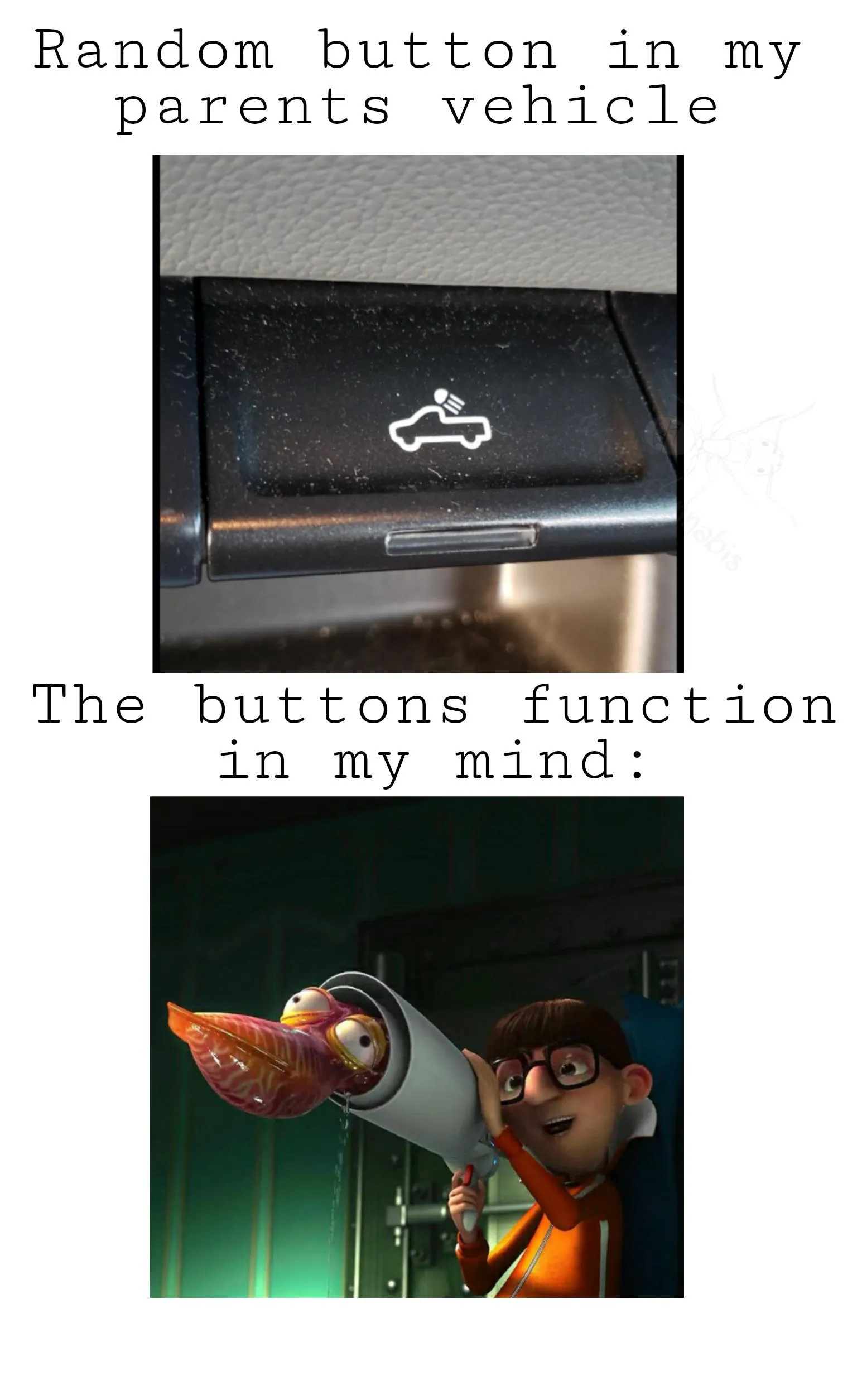 random button in car looks like squid launcher