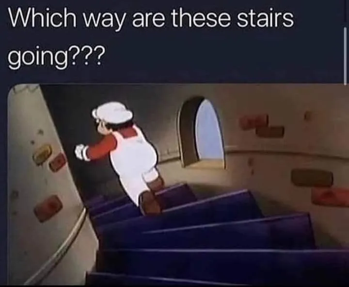 mario running stairs