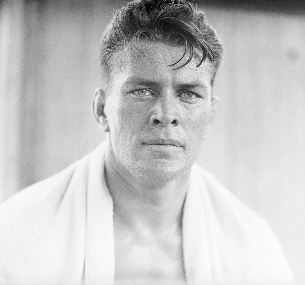 Closeup Of Gene Tunney; @ Training