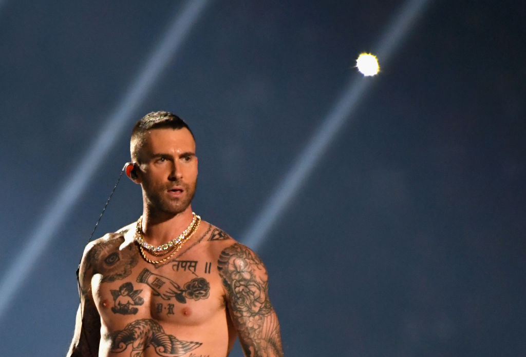 adam-levine-super-bowl-halftime-performance-2019 Adam Levine of Maroon 5 performs during the Pepsi Super Bowl LIII Halftime Show