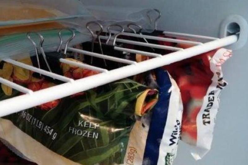 binder clips as freezer storage