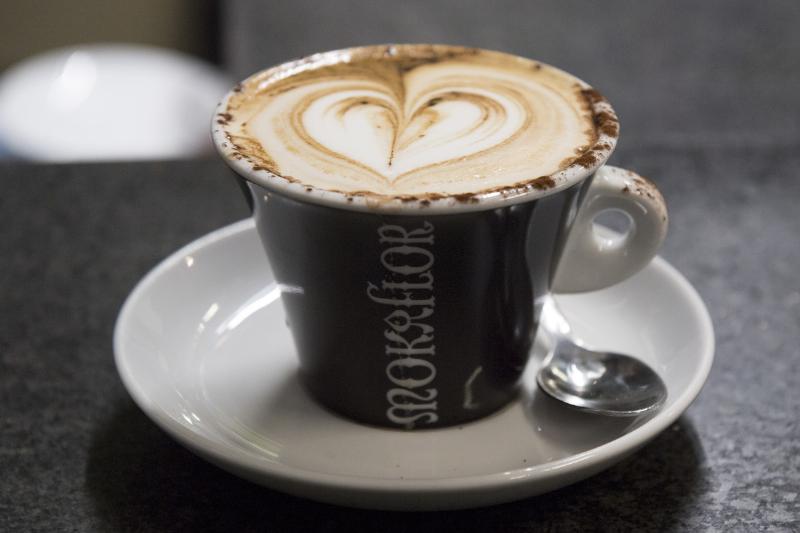 Coffee doesn't harm your heart. It actually improves heart health A coffee with foam in the shape of a heart