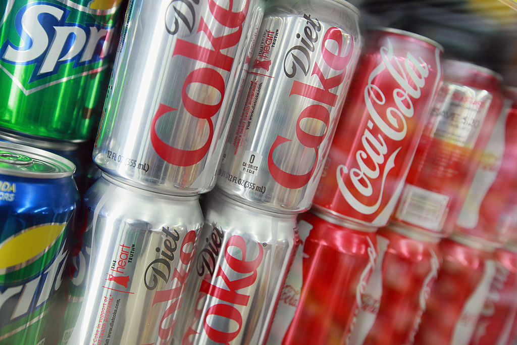 Cans of Sprite, Diet Coke and Coca-Cola are offered for sale at a grocery store on April 17, 2012 in Chicago, Illinois-143013804 Cans of Sprite, Diet Coke and Coca-Cola are offered for sale at a grocery store on April 17, 2012 in Chicago, Illinois-143013804