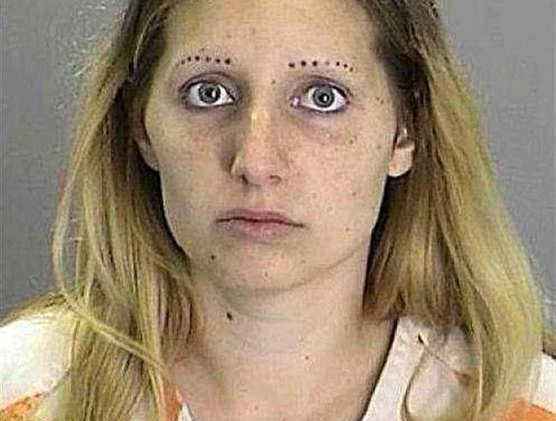 bad eyebrows 28 a mugshot of a woman with dotted eyebrows