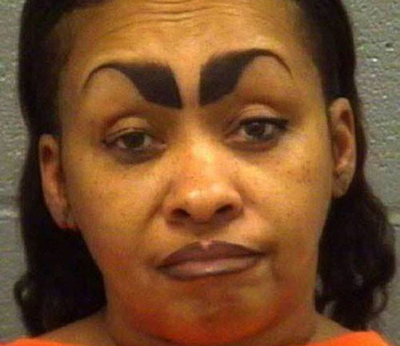 bad eyebrows 33 a mugshot of a woman with eyebrows