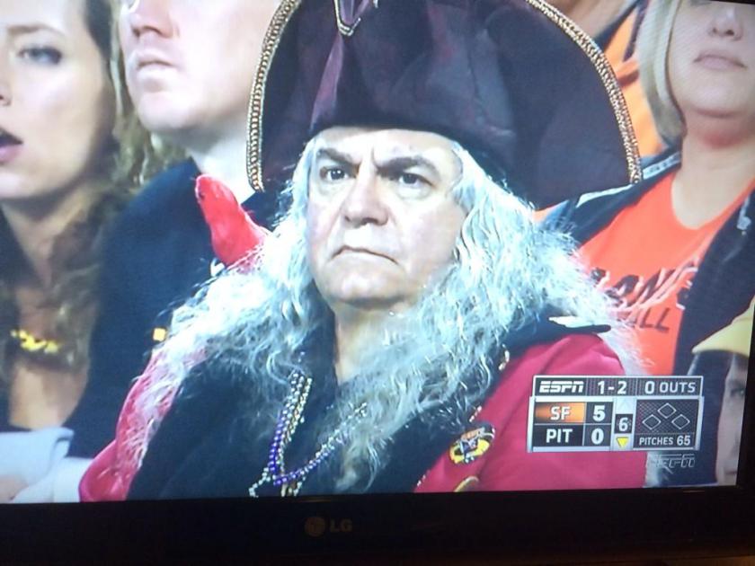 pirates fan a pirates fan at a baseball game