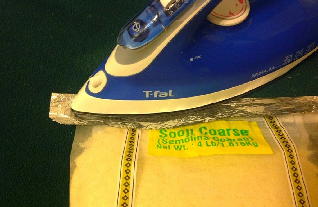 Re-Seal Bags using an iron to re-seal a bag
