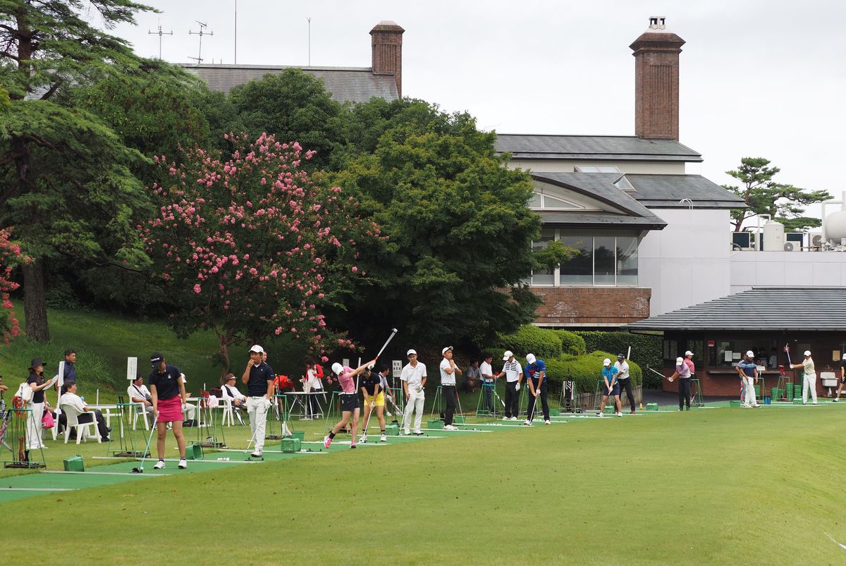 Tokyo golf club - 1161510447 General view of the practice driving range and clubhouse during the Japan.
