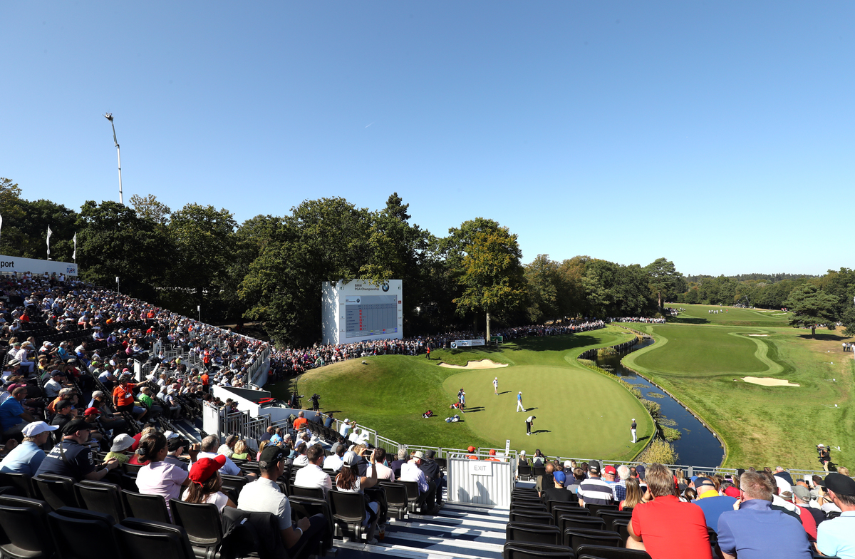 Wentworth audience - 1169963797 England's Tommy Fleetwood putts on the 18th green during day three of the BMW PGA Championship at Wentworth Golf Club, Surrey.