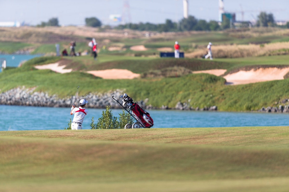 Yas Links - 494237568 Golfers play at Yas Links in Abu Dhabi.