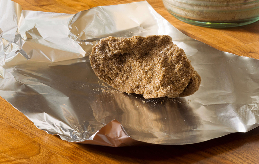 Brown Sugar Brown sugar on aluminum foil