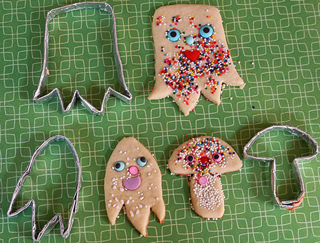 Cookie Cutters Aluminum foil shaped into cookie cutters