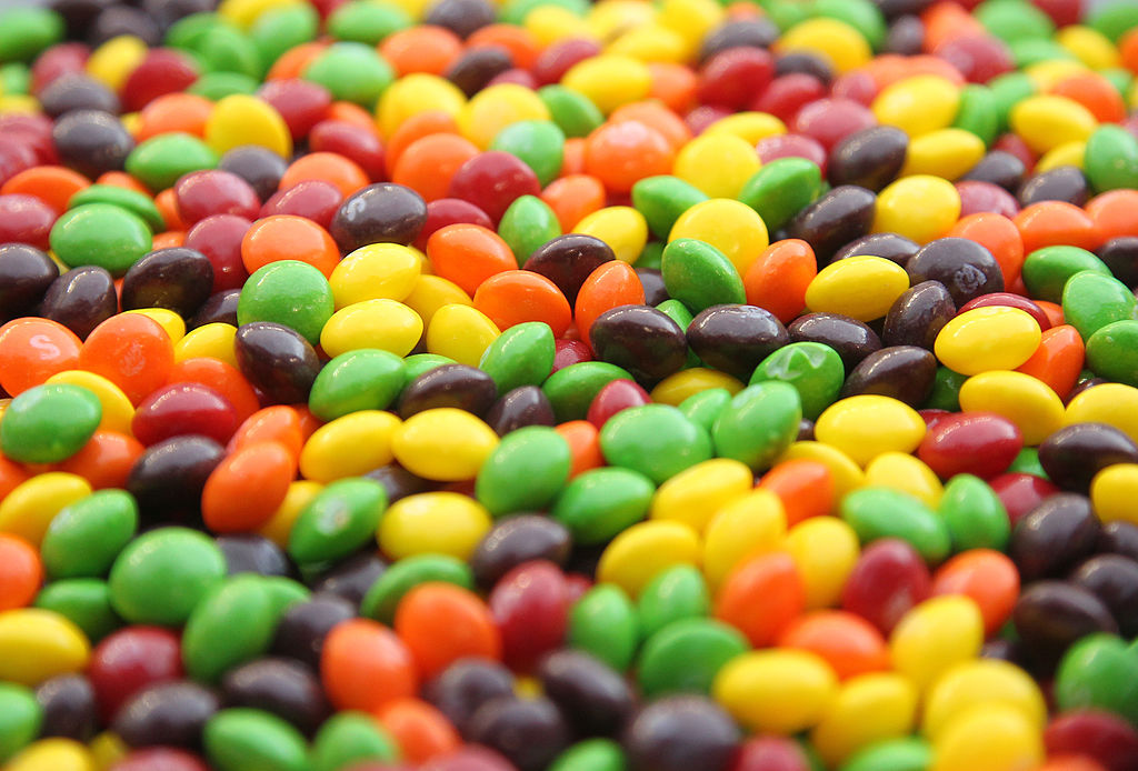 candy 136143233 a close-up of a bowl of skittles