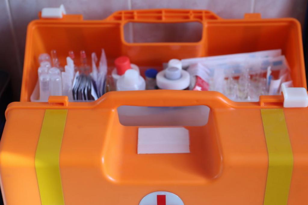 first aid A paramedic's first aid kit.