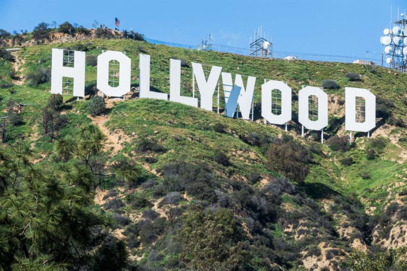 hollywood sign a close-up shot of the hollywood sign