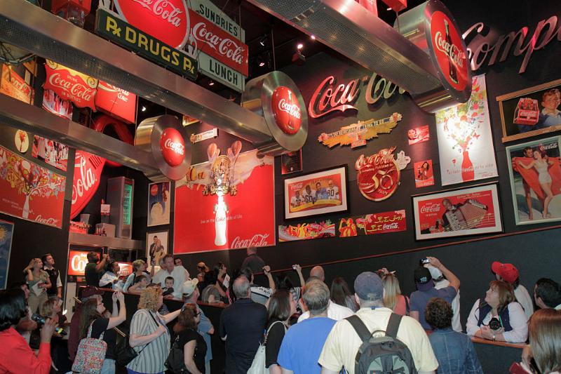 world of coca-cola 635745038 tourists taking photos of advertisements at the world of coca-cola