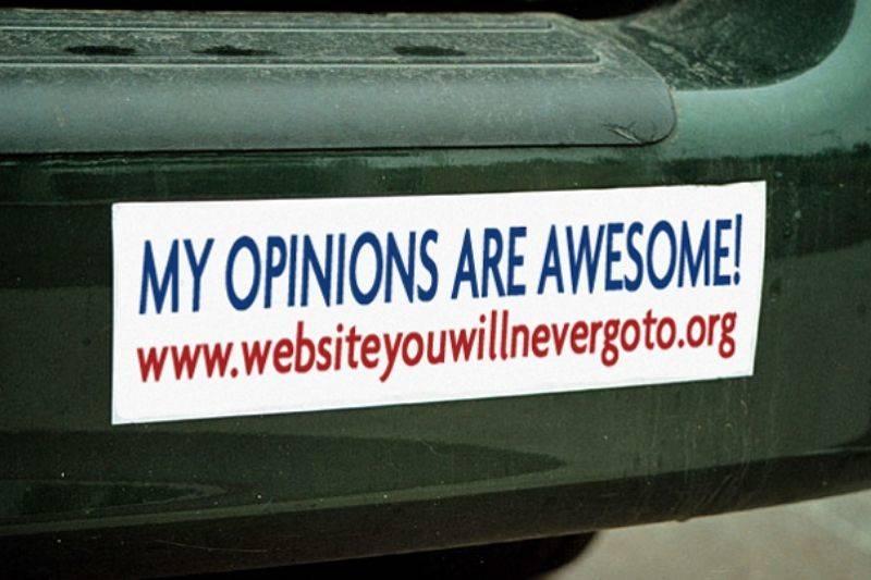 my opinions are awesome my opinions are awesome website bumper sticker