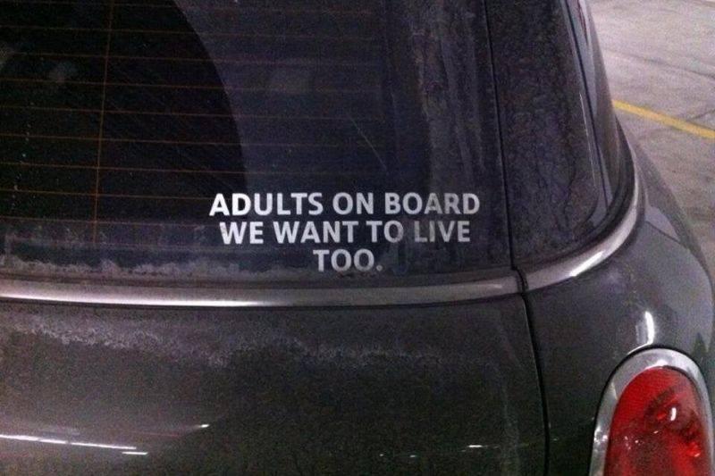 adults on board adults on board too bumper sticker