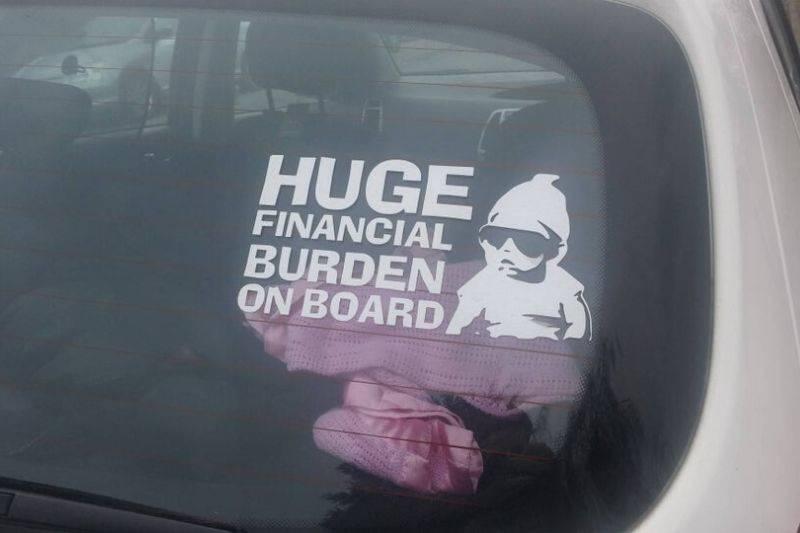 financial burden bumper sticker financial burden bumper sticker for babies
