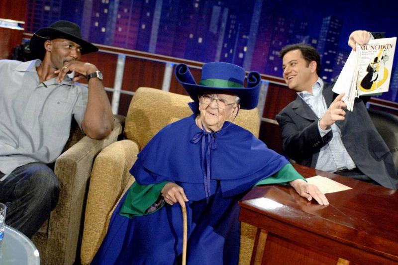 Meinhardt Karl Malone, Meinhardt Raabe and Host Jimmy Kimmel on the