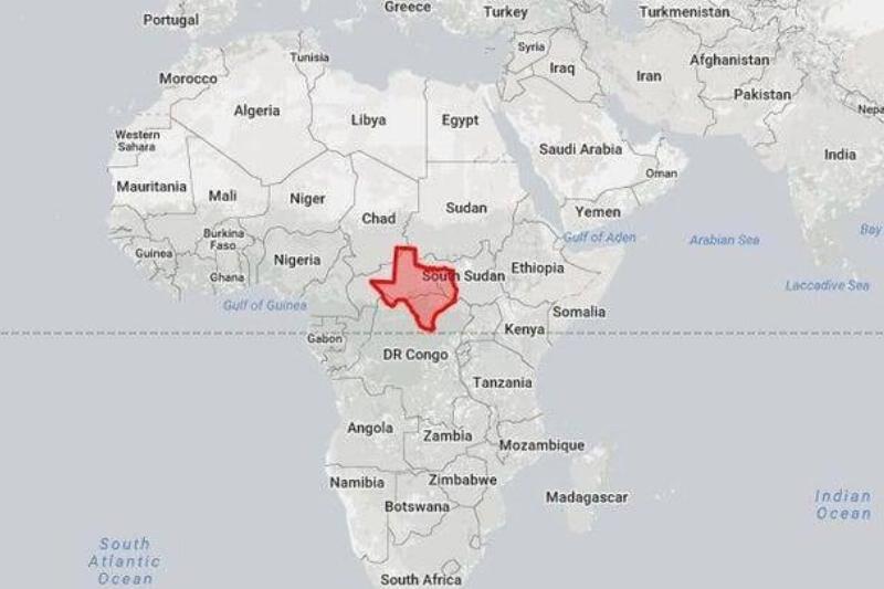 Texas Doesn't Look All That Big Next To Africa