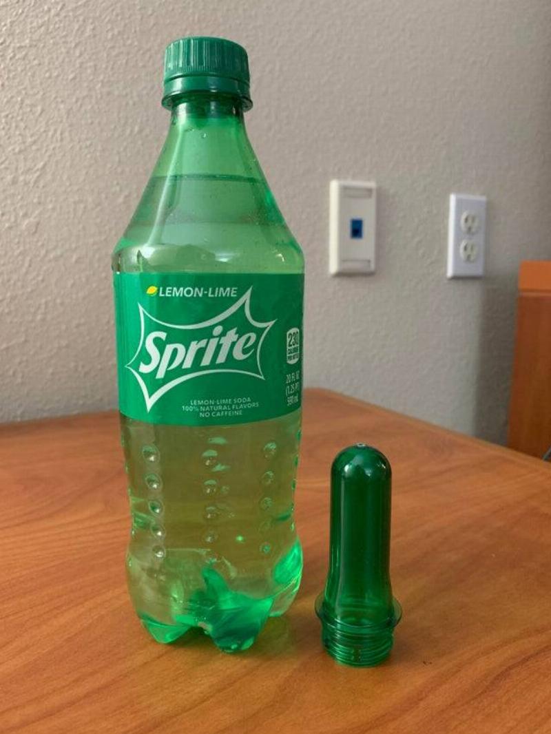 a bottle before and after being filled 