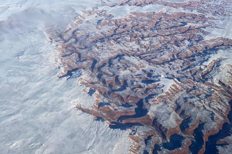 Grand Canyon covered in snow 
