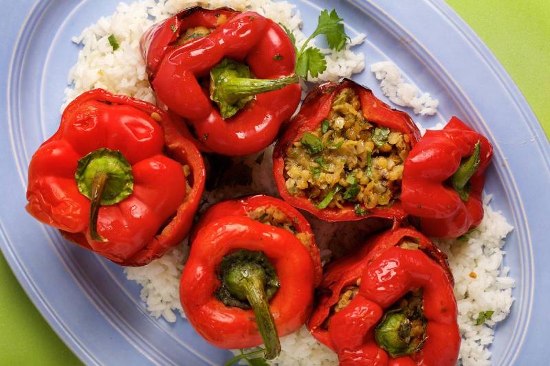 Bell Peppers Stuffed With Lentils Bell Peppers Stuffed With Lentils