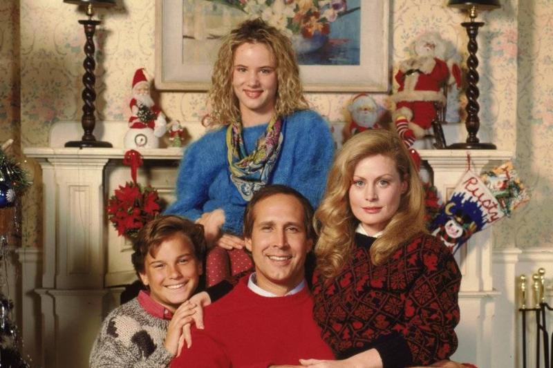 Griswold Family A portrait for the movie Christmas Vacation shows the entire Griswold family.