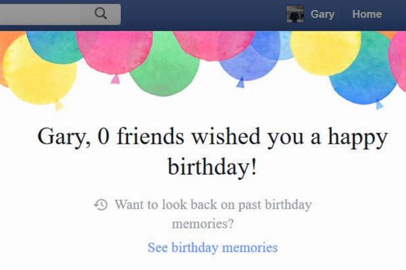 gary has 0 friends facebook notification