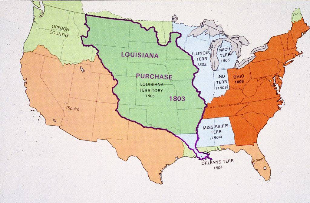map of the Louisiana Purchase 