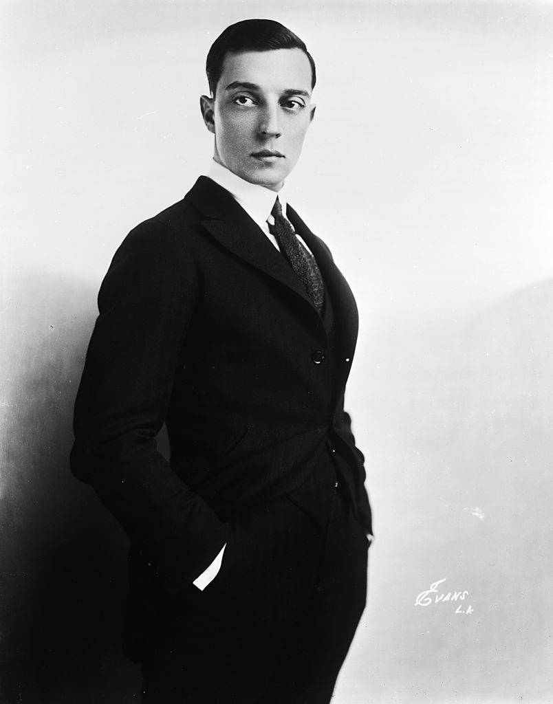 buster keaton black and white photo