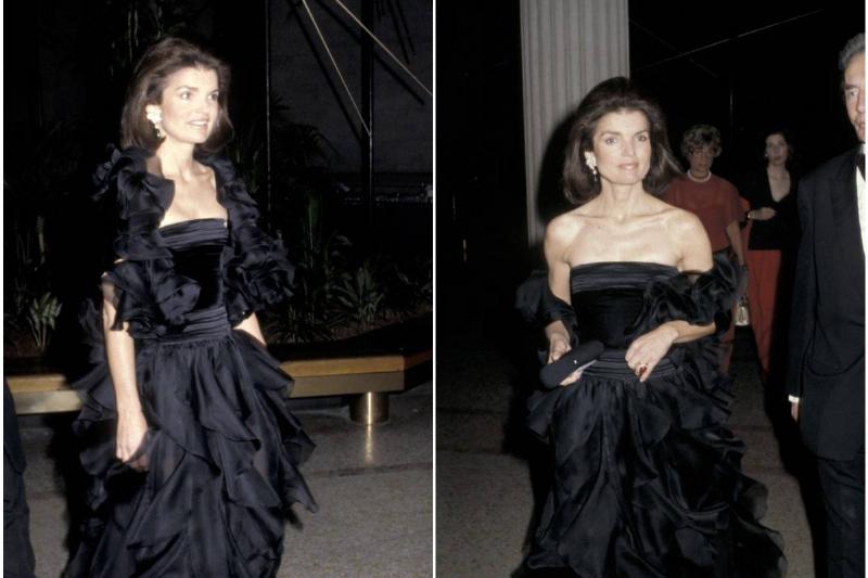 Jackie Kennedy Jackie Kennedy appears at the 1979 Met Gala in her black dress.