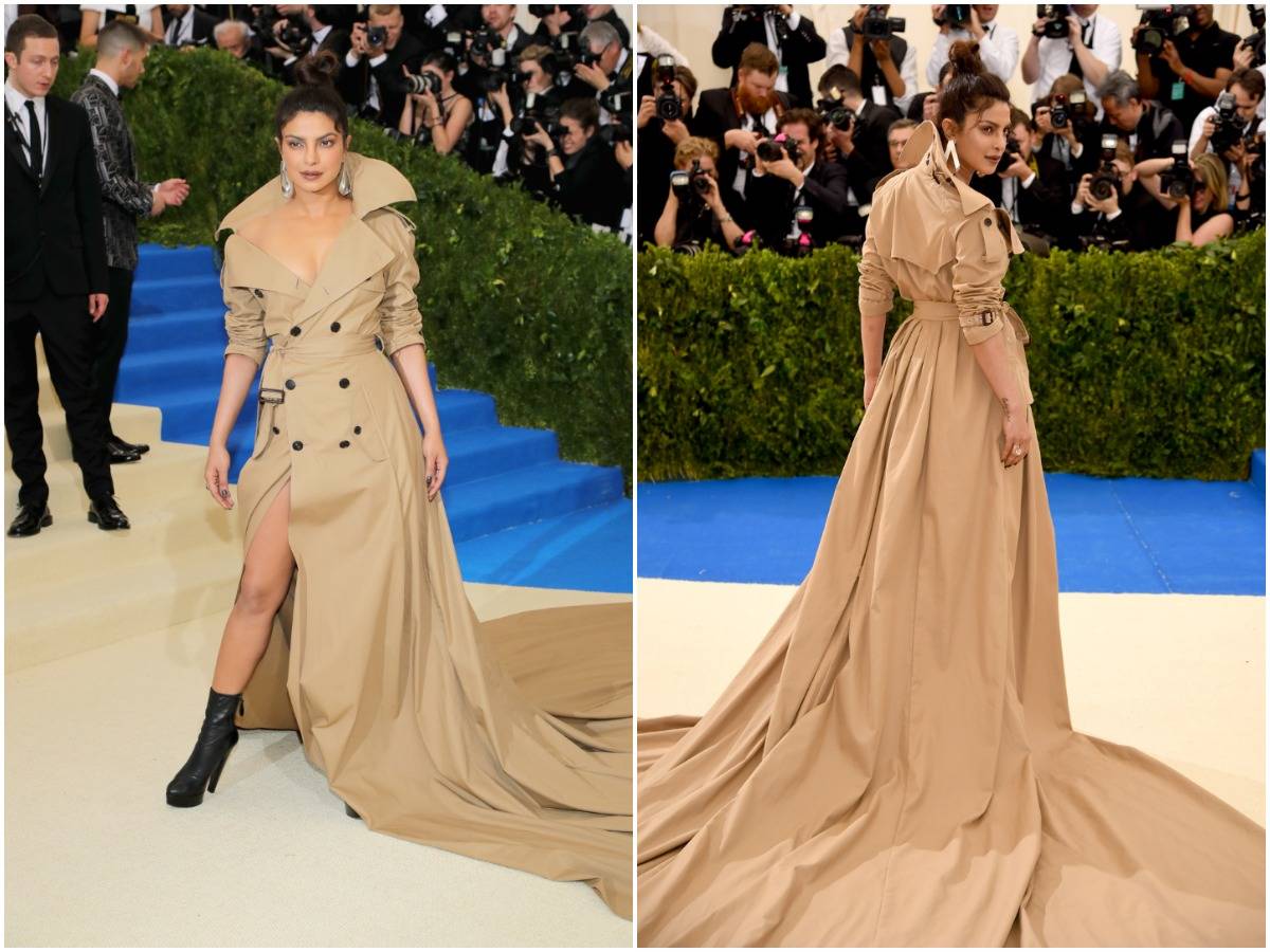 Priyanka Chopra Priyanka Chopra poses for photos in her trench coat dress, 2017.