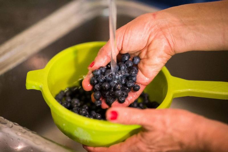 washing-blueberries washing-blueberries