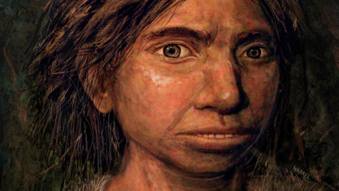 An artist's depiction shows the face of an ancient Denisovan.