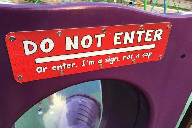 the sign is not a cop